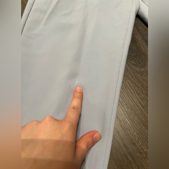 ZARA WOMAN HIGH-WAISTED PANTS LIGHT BLUE - Picture 10 of 15